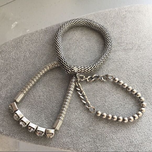 Silver Tone Stackable Bracelets (G1) - Picture 1 of 8